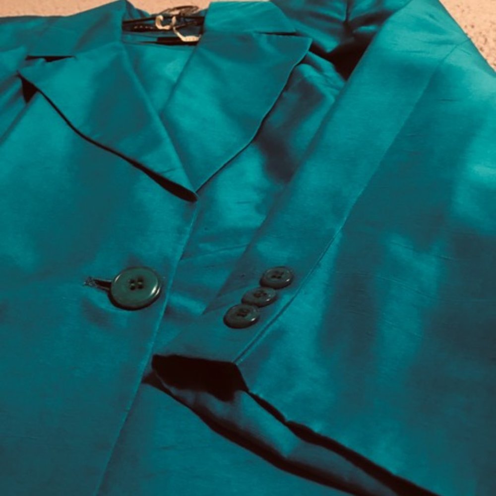 Vintage 2-Piece Jacket and blouse Set  Size 12  100% Silk - Picture 8 of 15